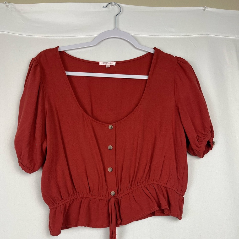 Women’s Lottie Moss Rust Orange cropped Blouse Size L